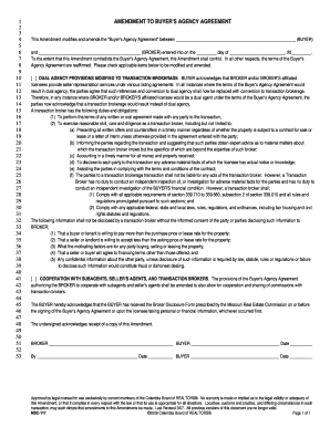 Amendment to Buyer’s Agency Agreement