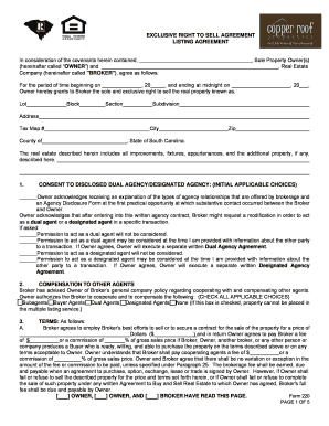 Exclusive Right to Sell Agreement