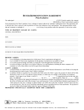 Tennessee Buyer Representation Agreement
