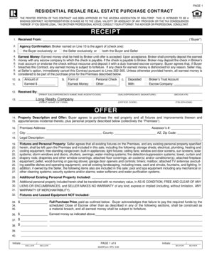 Arizona Residential Resale Real Estate Purchase Contract