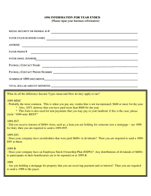 1096 Information Form