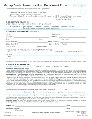 Group Dental Insurance Plan Enrollment Form