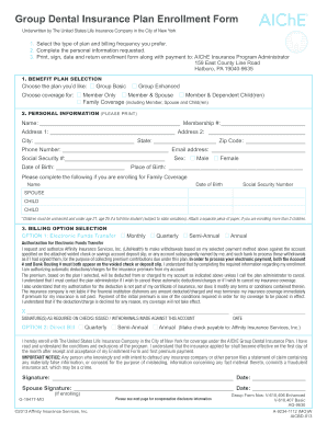 Group Dental Insurance Plan Enrollment Form