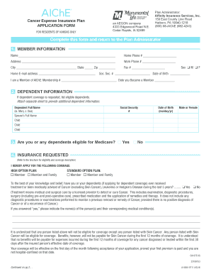 Cancer Expense Insurance Application Form