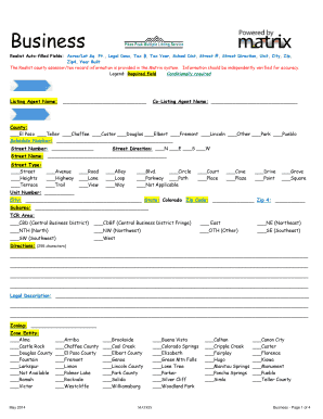 Colorado Real Estate Listing Form