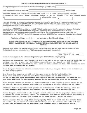 MLS Entry-Only Agreement