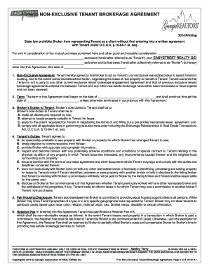 Non-Exclusive Tenant Brokerage Agreement