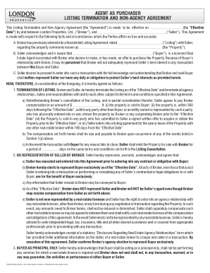 Agent as Purchaser Listing Termination Agreement
