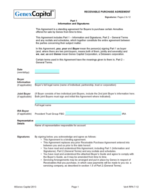 Genex receivable purchase agreement - Aurorafreelance.com