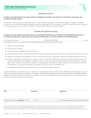 Florida Transaction Broker Disclosure Form