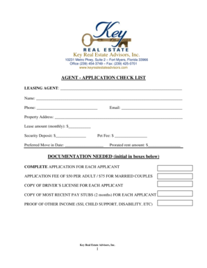 Florida Rental Application Form