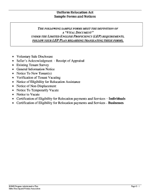 Fillable Online RELOCATION SAMPLE FORMS amp NOTICES - Idaho Housing and ...
