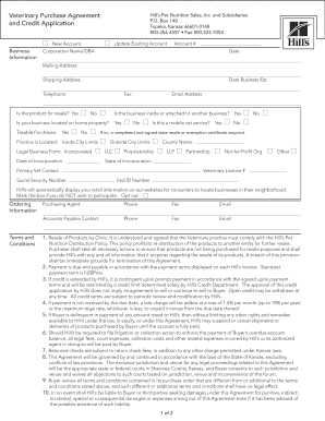 Veterinary Purchase Agreement and Credit Application