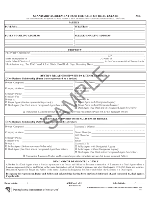 Standard Agreement for Sale of Real Estate