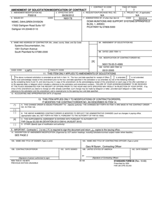 US Federal Contract Modification Form