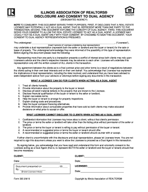 Illinois Disclosure and Consent to Dual Agency