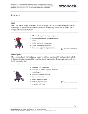Ottobock Product Information Request Form