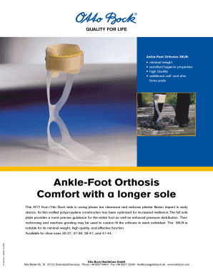 Ankle-Foot Orthosis 28U9 Order Form