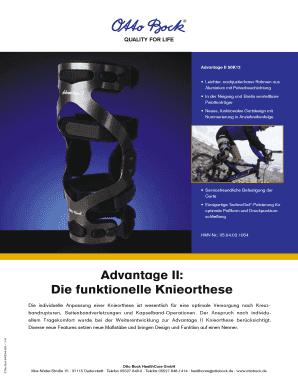 Advantage II Knee Orthosis Form