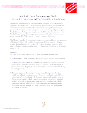 Medical Home Index Assessment Form