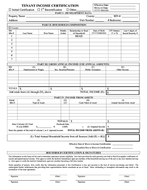 Tenant Income Certification Form