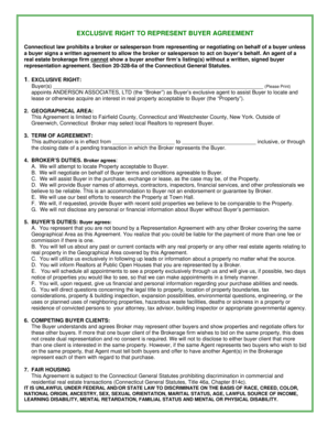 Exclusive Right to Represent Buyer Agreement