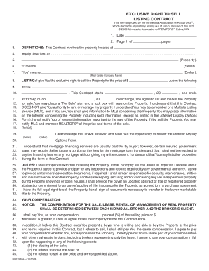 Exclusive Right to Sell Listing Contract