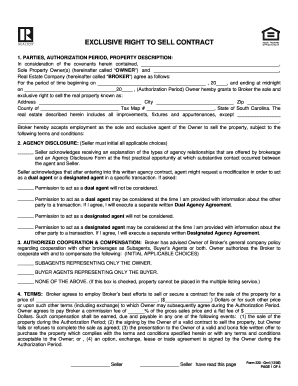 Exclusive Right to Sell Contract