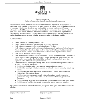 Student Information Service Confidentiality Agreement