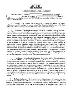 Confidential Disclosure Agreement