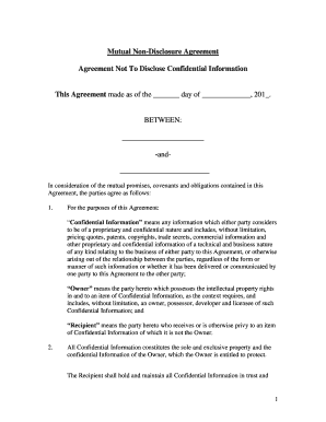 Mutual Non-Disclosure Agreement