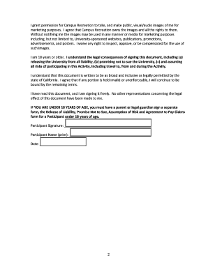 Release of Liability for San Francisco State University Activities