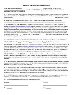 Domestic Employee Services Agreement