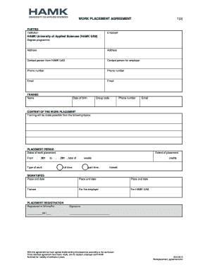 Work Placement Agreement