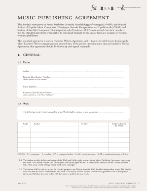 Swedish Music Publishing Agreement