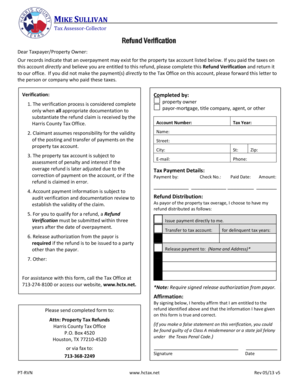 Harris County Property Tax Refund Verification