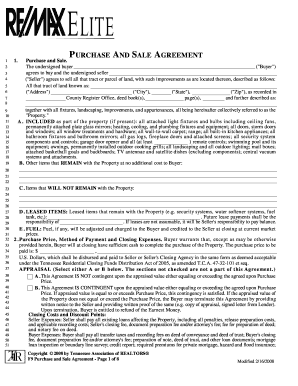 Tennessee Residential Purchase Agreement