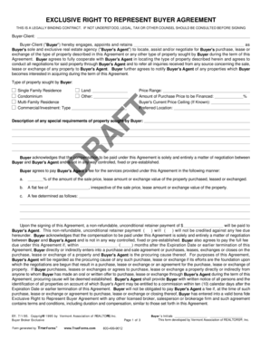 Exclusive Right to Represent Buyer Agreement