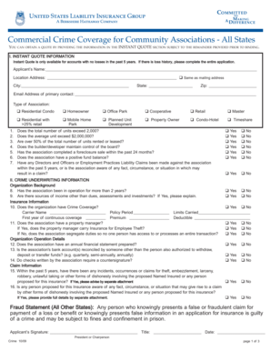 Commercial Crime Coverage Application