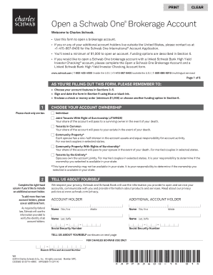 Schwab One Brokerage Account Application