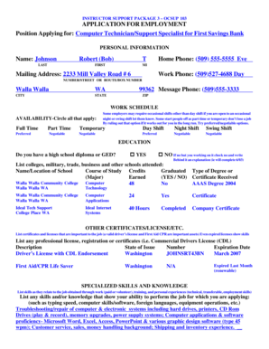 Application for Employment