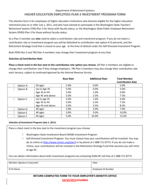 Higher Education Employees Plan 3 Investment Program Form