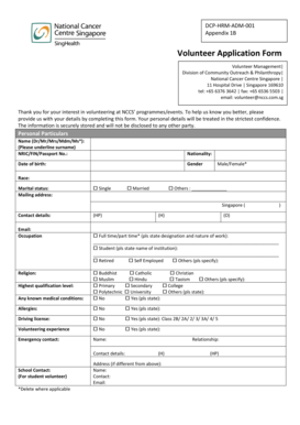 Volunteer Application Form