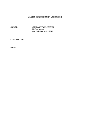 Master Construction Agreement