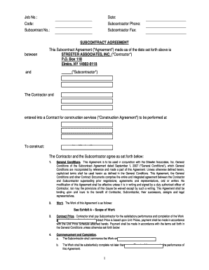 Subcontract Agreement