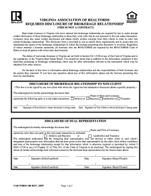 Virginia Brokerage Relationship Disclosure Form