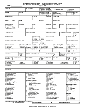 Business Opportunity Information Sheet