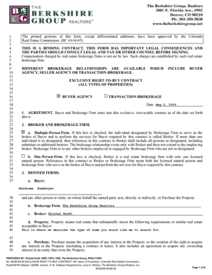 Colorado Exclusive Right-to-Buy Contract