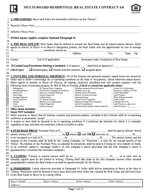 Multi-Board Residential Real Estate Contract 4.0