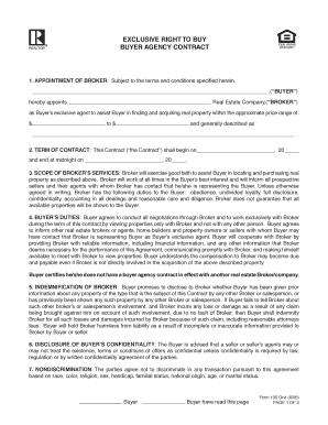 Exclusive Right to Buy Buyer Agency Contract